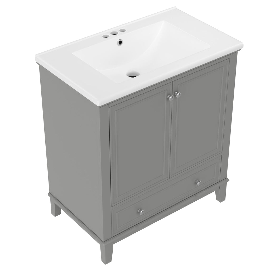 Modern Bathroom Vanity With Sink Combo, Doors And Drawer