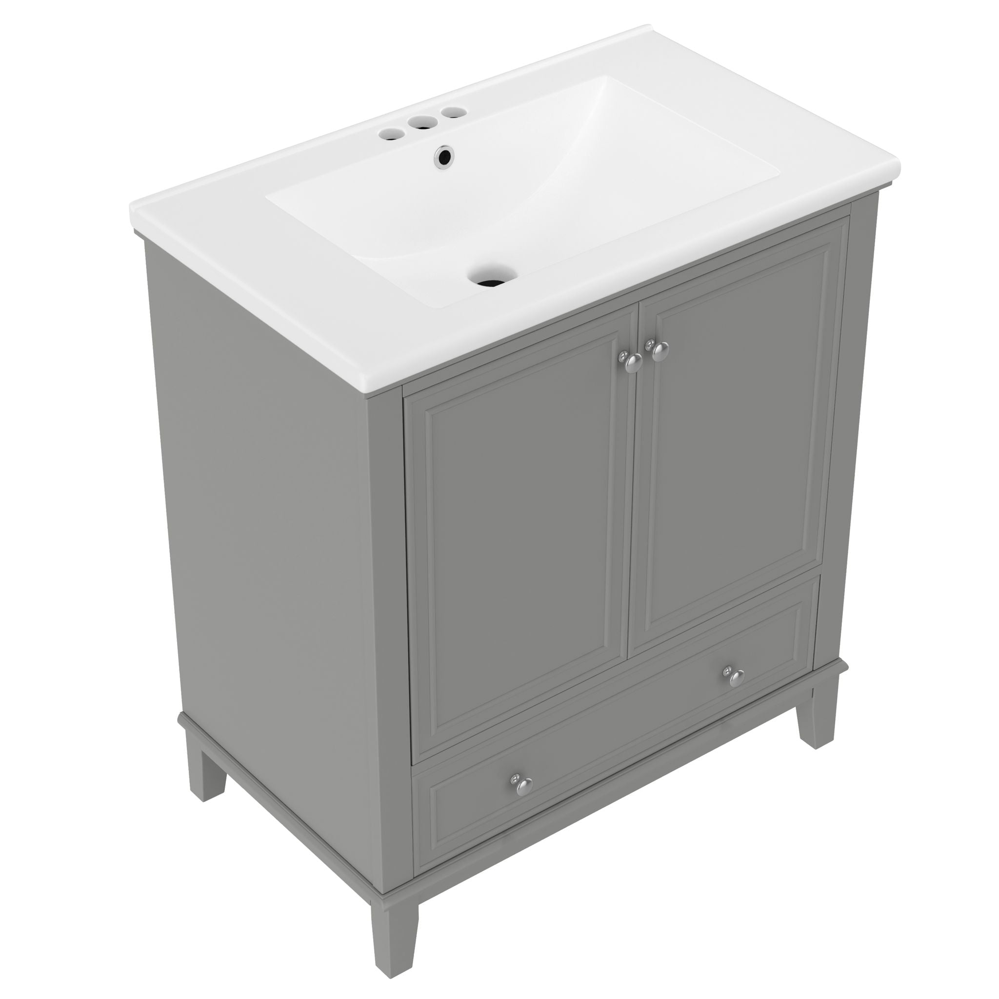 Modern Bathroom Vanity With Sink Combo, Doors And Drawer
