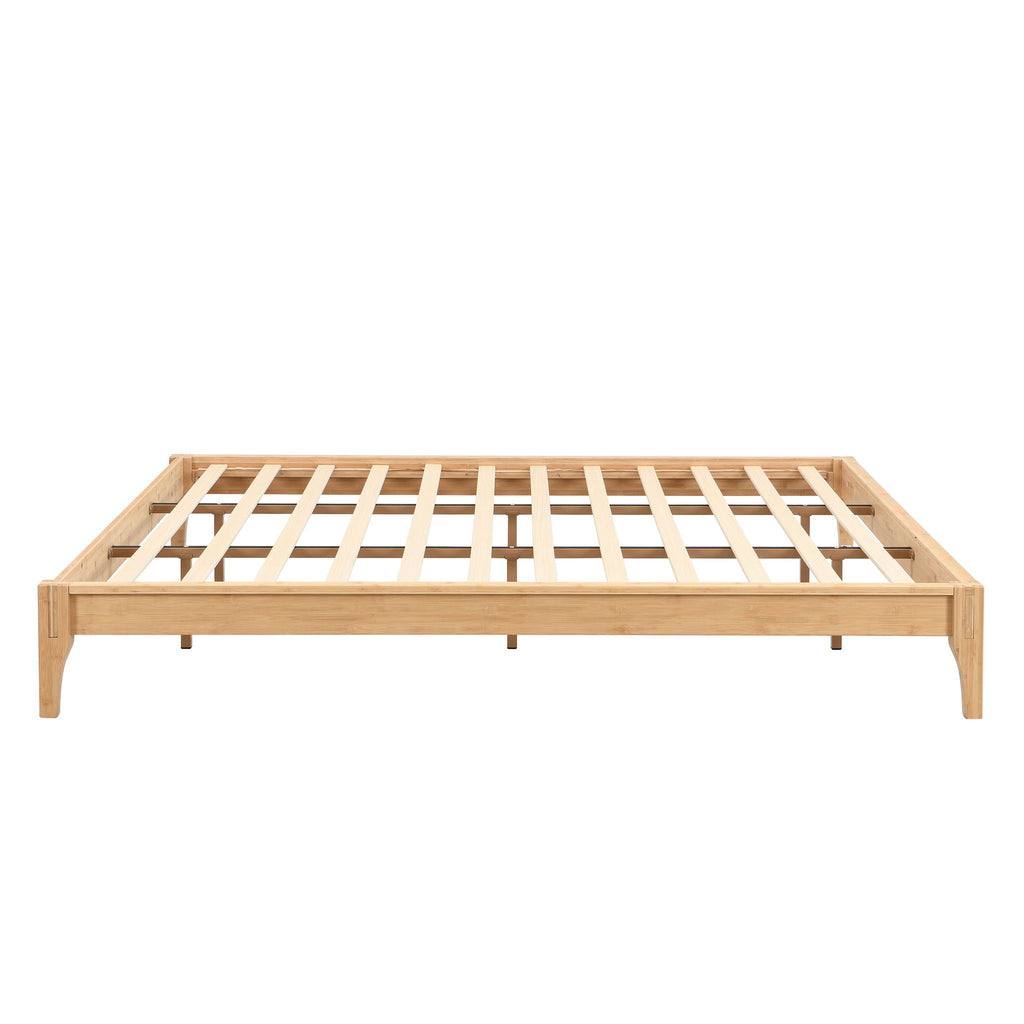 Solid Dry Bamboo Platform Bed Frame, With Slat Support