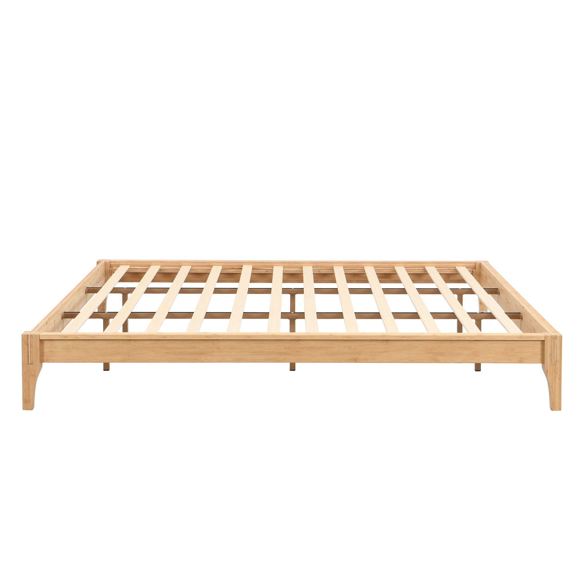 Solid Dry Bamboo Platform Bed Frame, With Slat Support