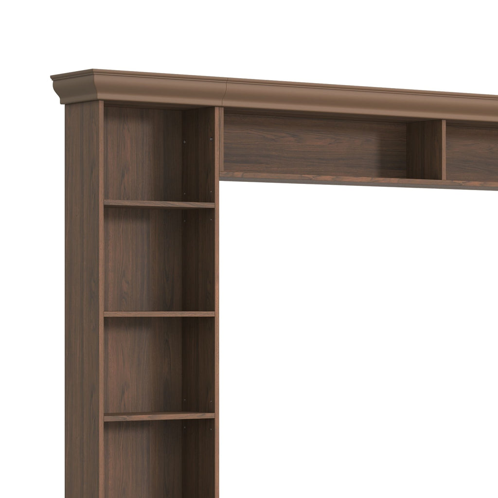 4 Piece Wall Unit Entertainment Center With Bookshelf, TV Stand With Adjustable Shelf For Living Room - Walnut