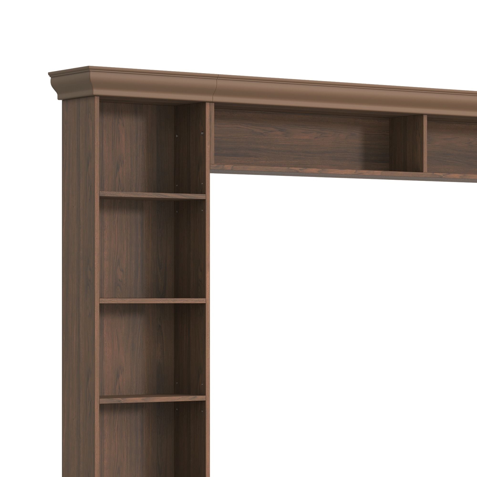 4 Piece Wall Unit Entertainment Center With Bookshelf, TV Stand With Adjustable Shelf For Living Room - Walnut
