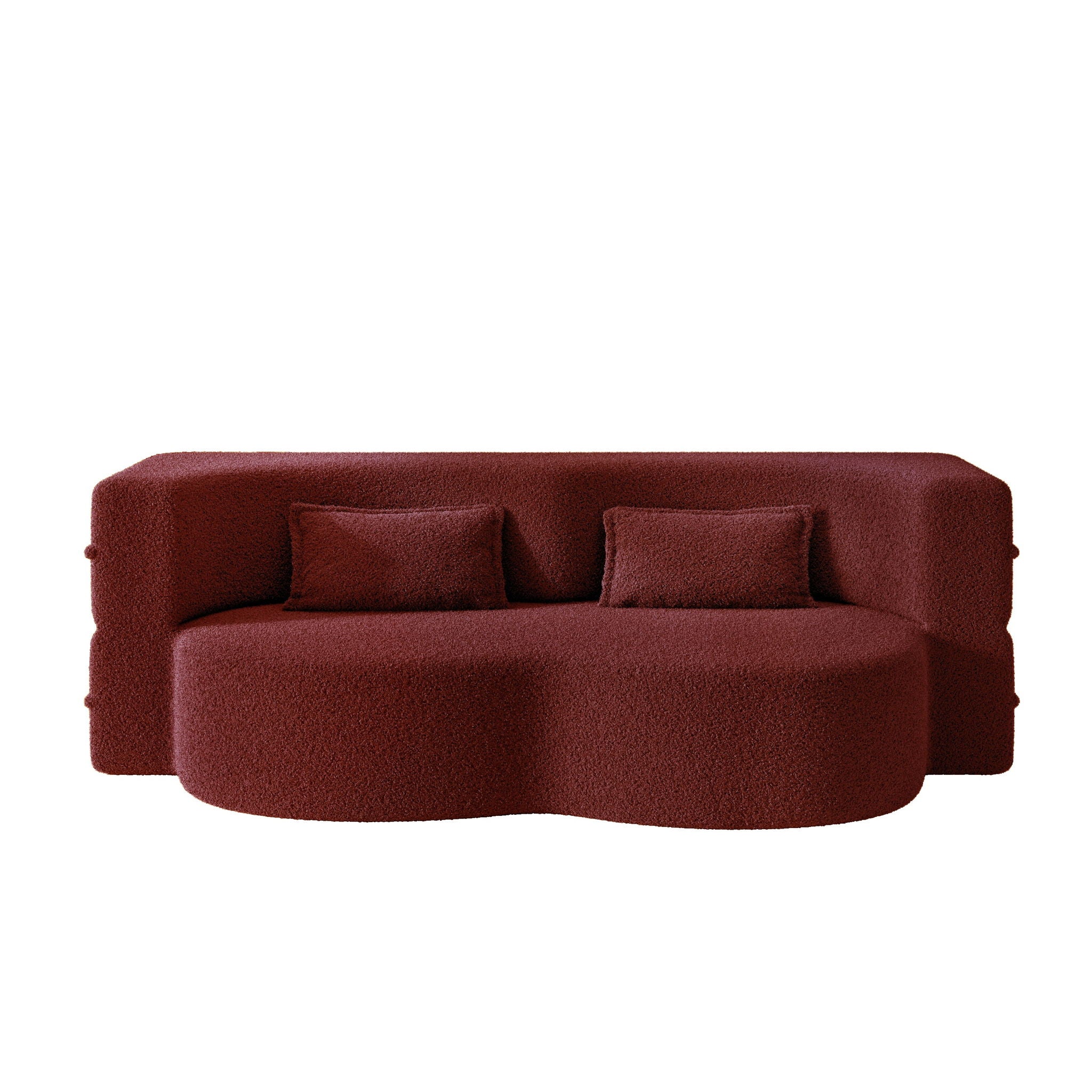 Modern Floor Sleeper Sofa Bed With 2 Pillows, Convertible Twin Size Folding Mattress For Living Room