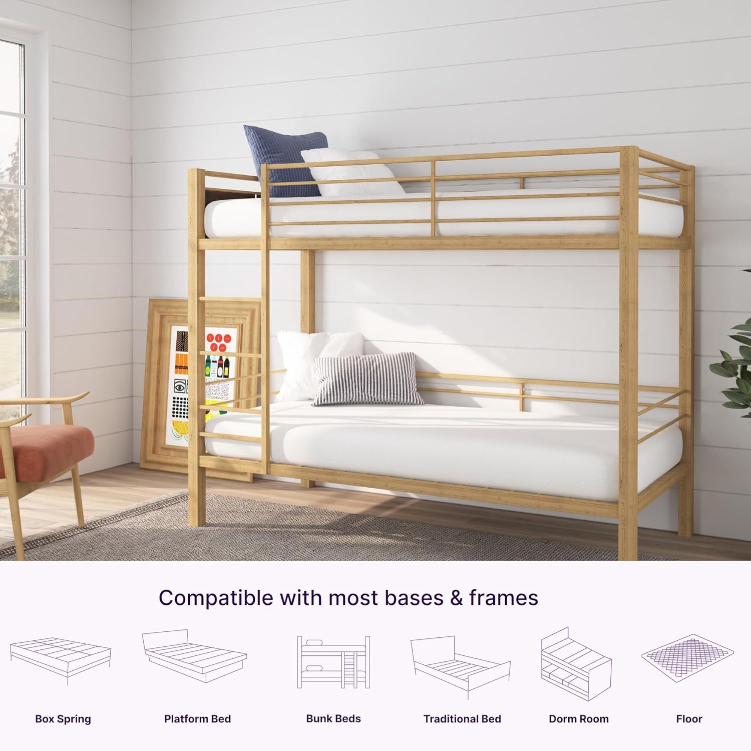 5" Memory Foam Mattress With Responsive Support And Breathable Cover