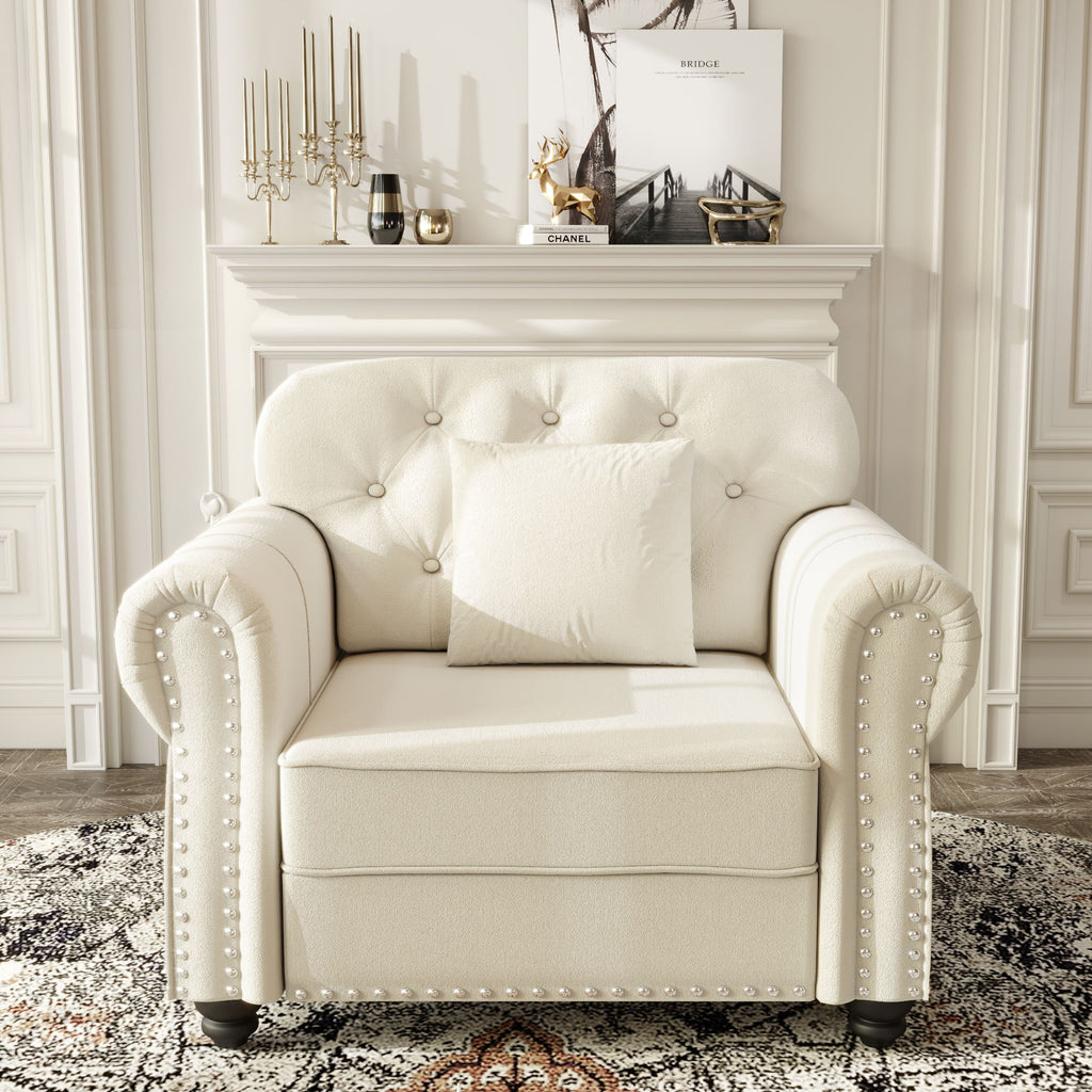 Sofa With Nailhead Trim And Rolled Armrests