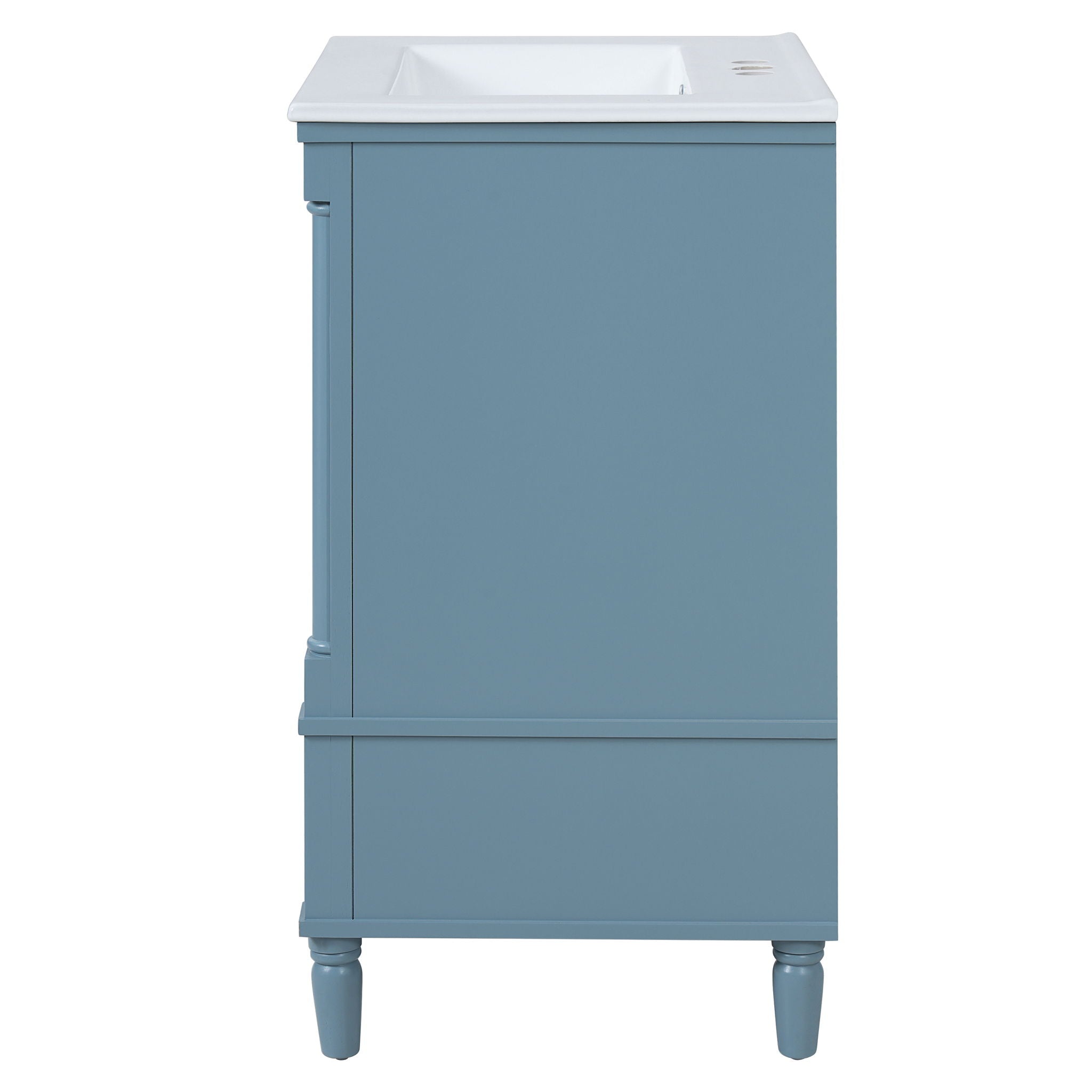 Bathroom Vanity With Ornate French Cylinder Legs, Soft Close Drawer