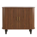 Fluted Liquor & Coffee Bar Cabinet With 6 Wine Racks And 3 Glass Holders