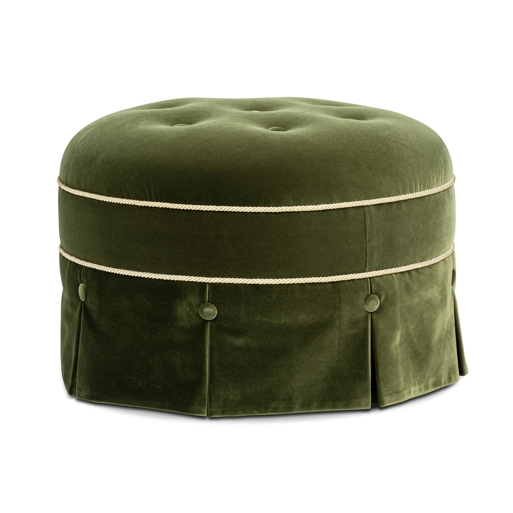 Maribel - Round Accent Ottoman - Olive Green