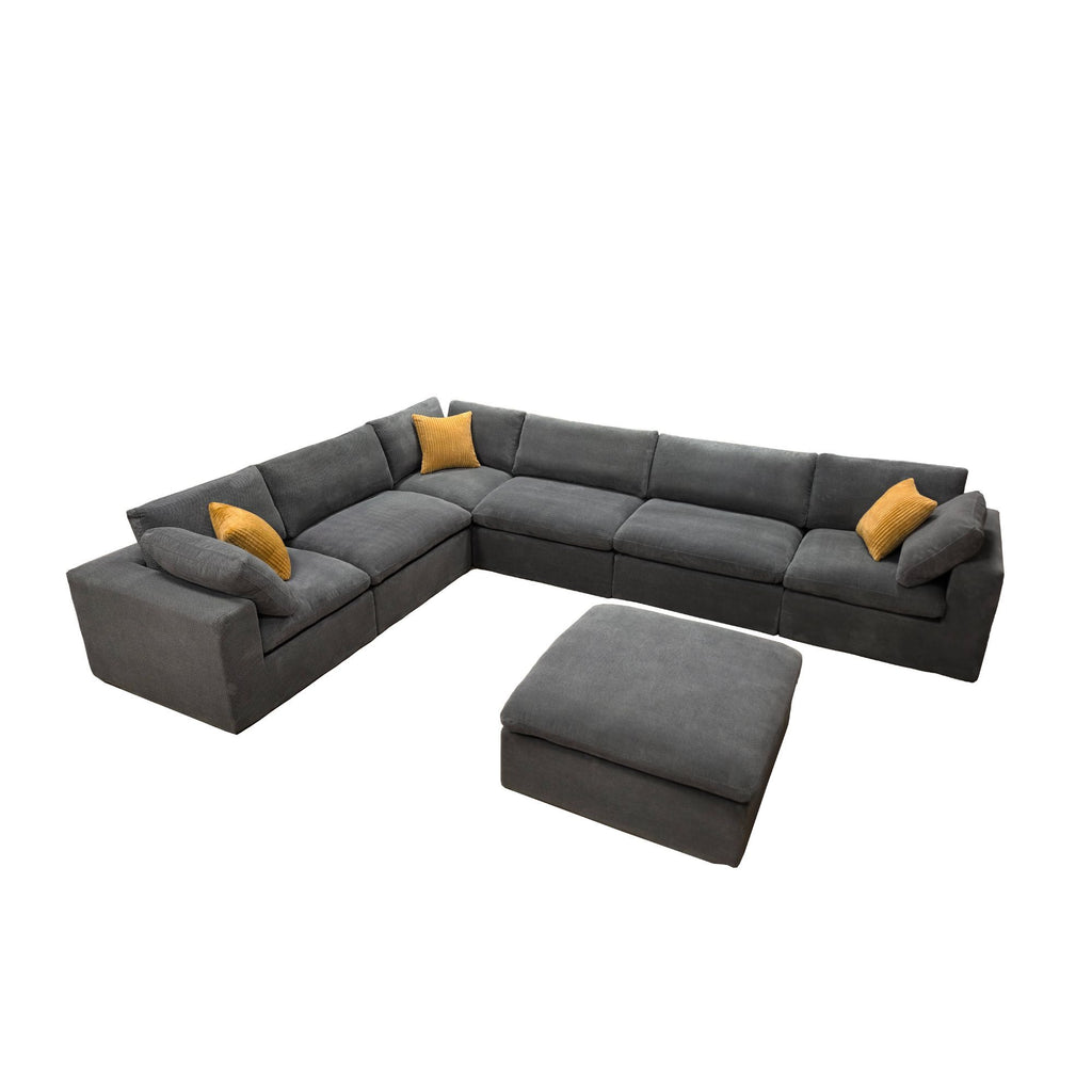 Custom Configuration Modular Sectional & Toss Pillows