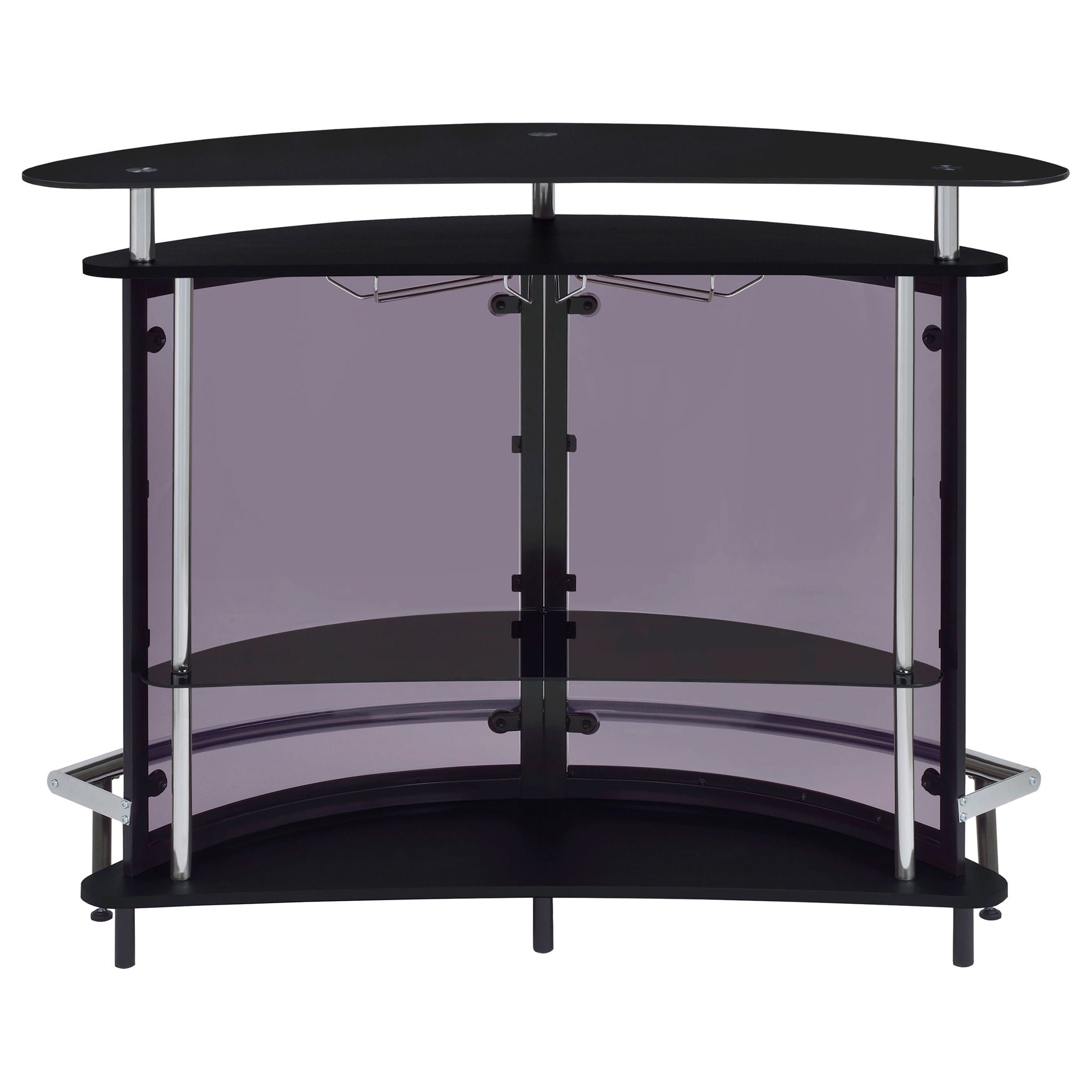 Strick & Bolton - Freestanding Glass Top Home Bar Wine Cabinet With Panels - Black