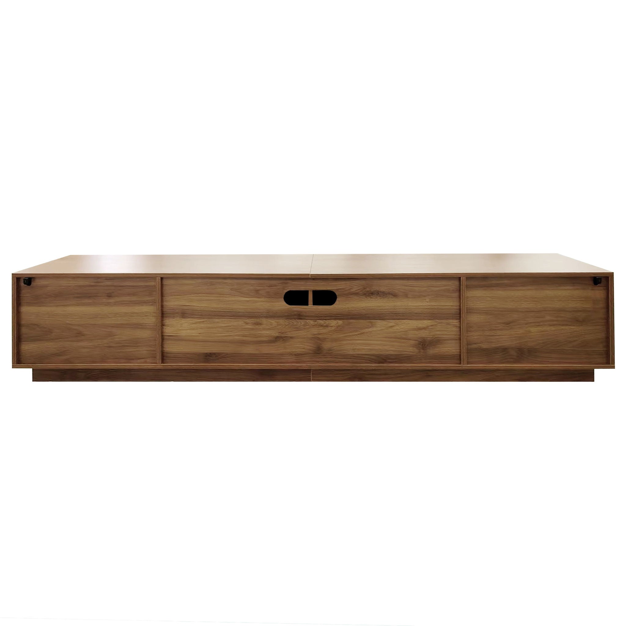 TV Stand With 2 Drawers And Open Shelving - Walnut
