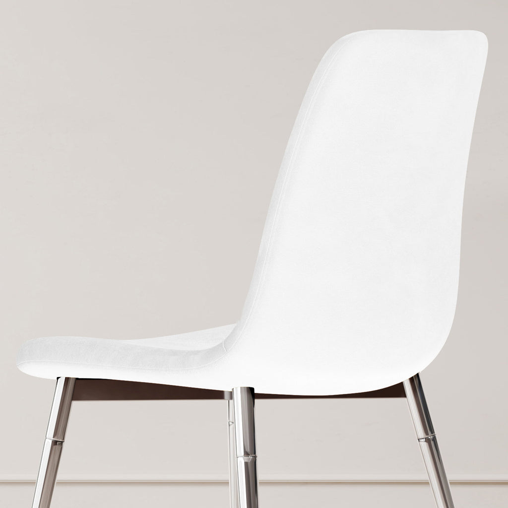 Dining Chairs, Upholstered Armless Accent Chairs, Classical Appearance And Metal Legs (Set of 4)