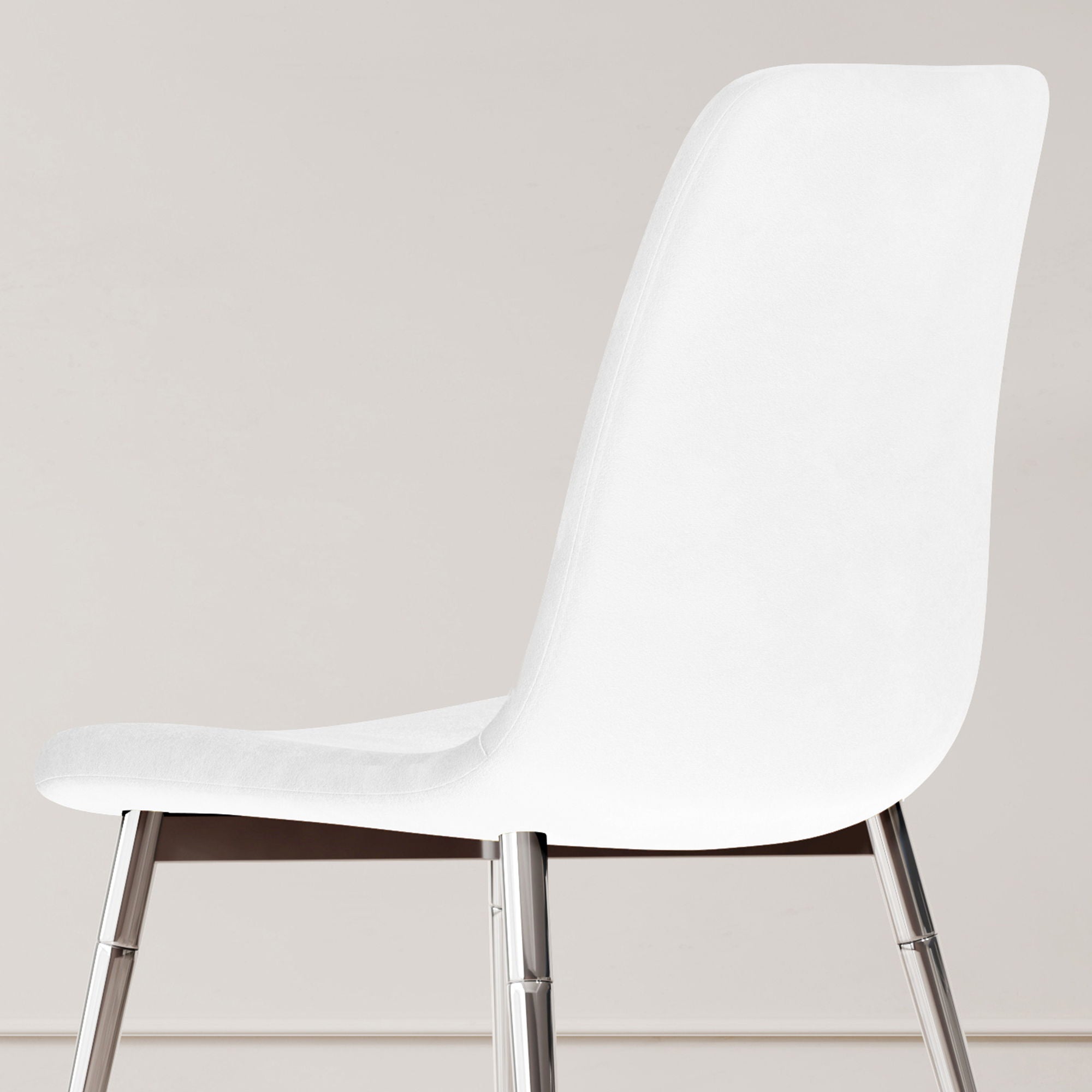 Dining Chairs, Upholstered Armless Accent Chairs, Classical Appearance And Metal Legs (Set of 4)