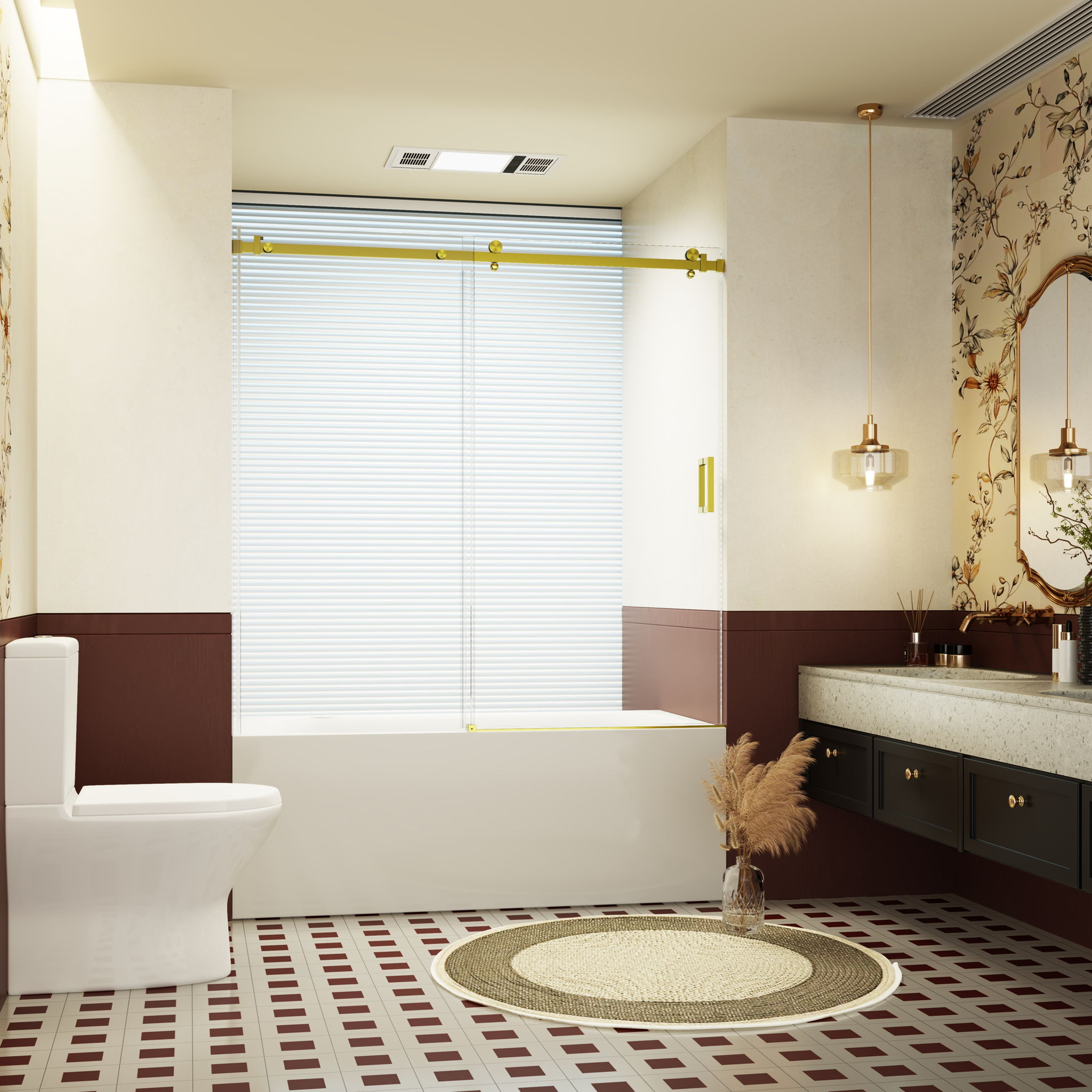 Frameless Single Sliding Shower Door, Sgcc Tempered Glass, Reversible