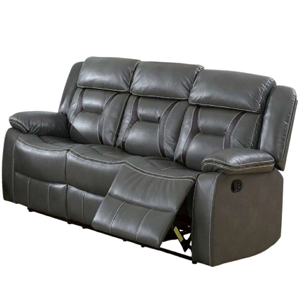 Modern Reclining Sofa With Pillow Arms And Headrest