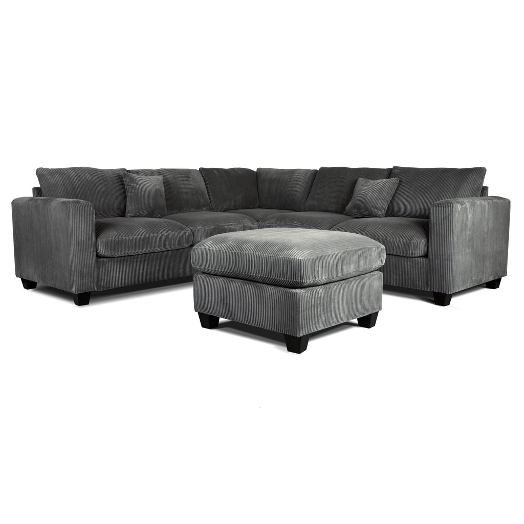 Modern Style L-Shaped Sectional Set With Ottoman