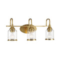 3 Lights Brush Vanity Light - Clear / Gold