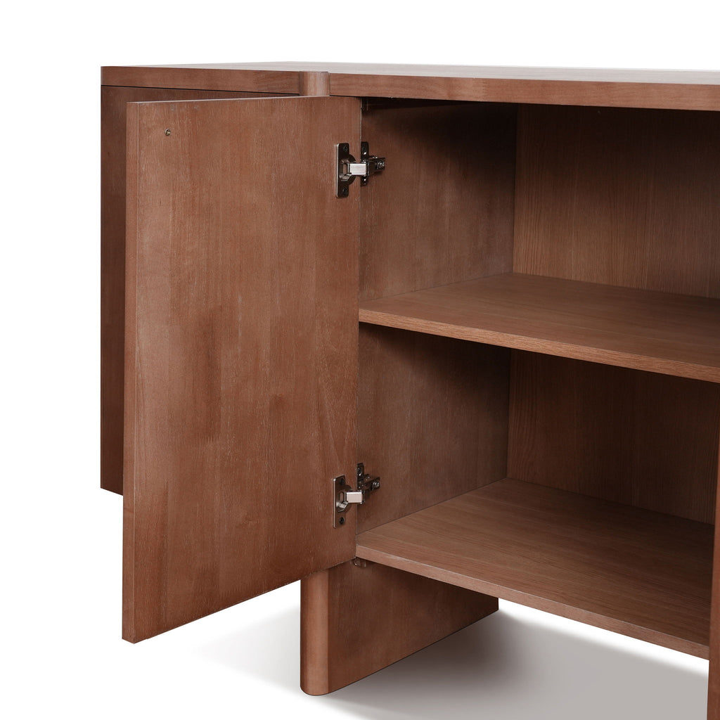Govanny - Storage Sideboard With Adjustable Shelves & Rubberwood Legs - Espresso