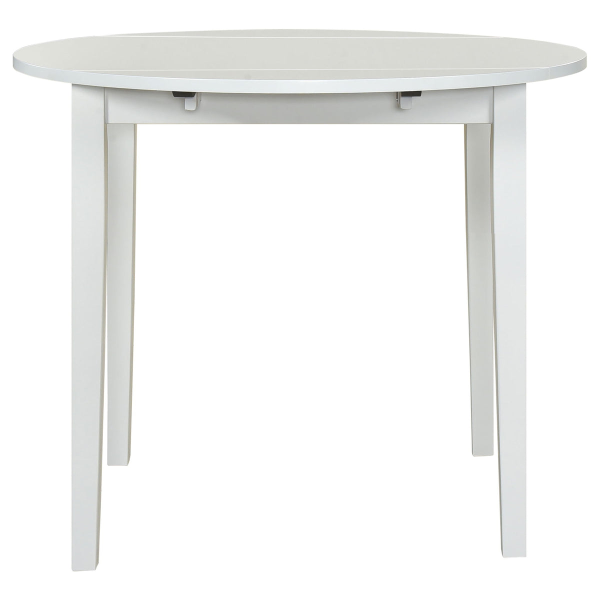 Cliff - 3 Piece Round Drop Leaf Dining Table Set With Ladderback Chairs - White