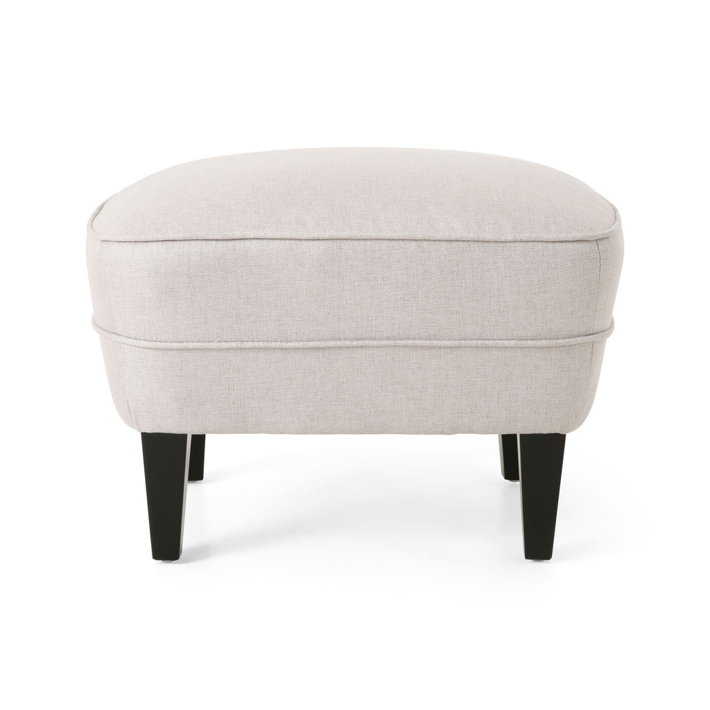 Stylish Club Chair And Ottoman Set With Birch Legs - Wheat