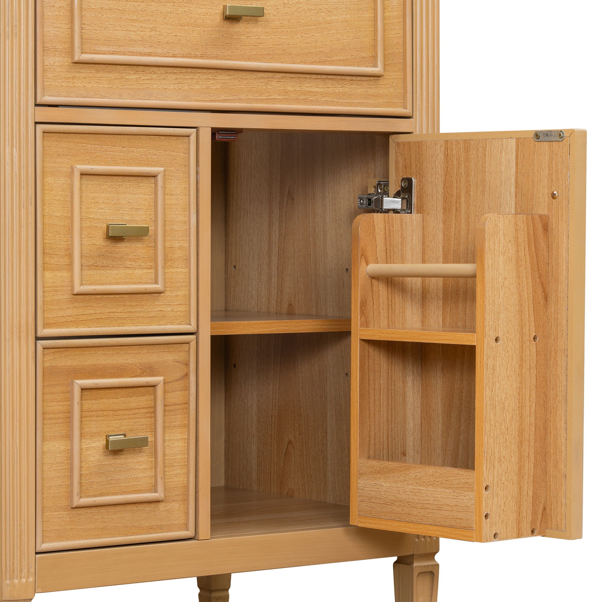 Bathroom Vanity With Sink, Flip Drawer, 2 Drawers, Adjustable Shelf
