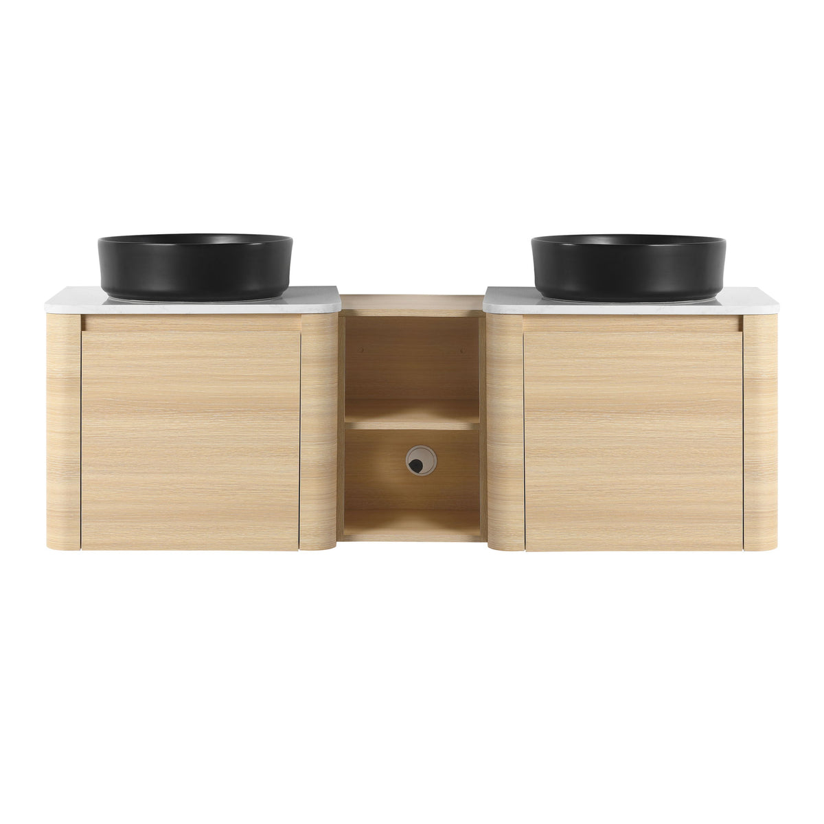 Mounted Bathroom Vanity With Art Sink, 1 Storage Shelf, Soft Close Door