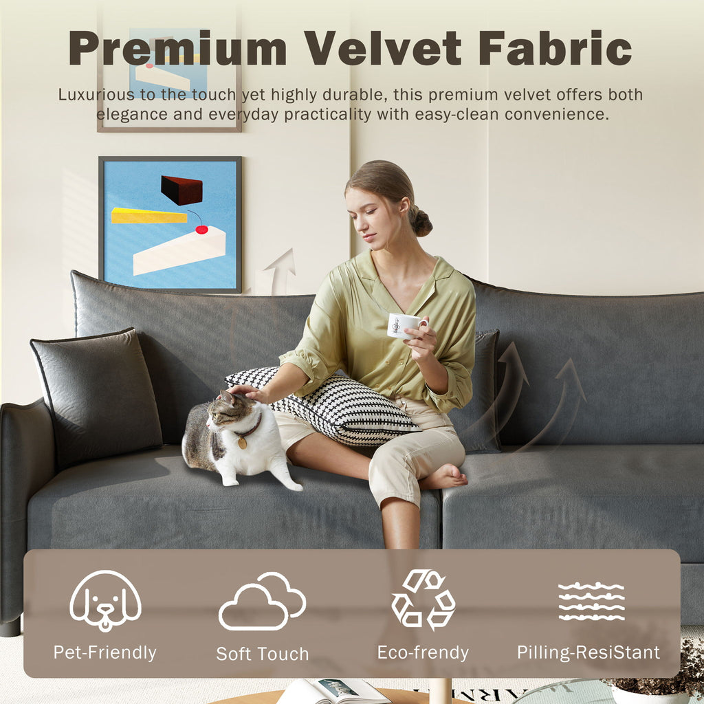 King Pull Out Sofa Bed, 3-In-1 Convertible Bed With 3 Pillows