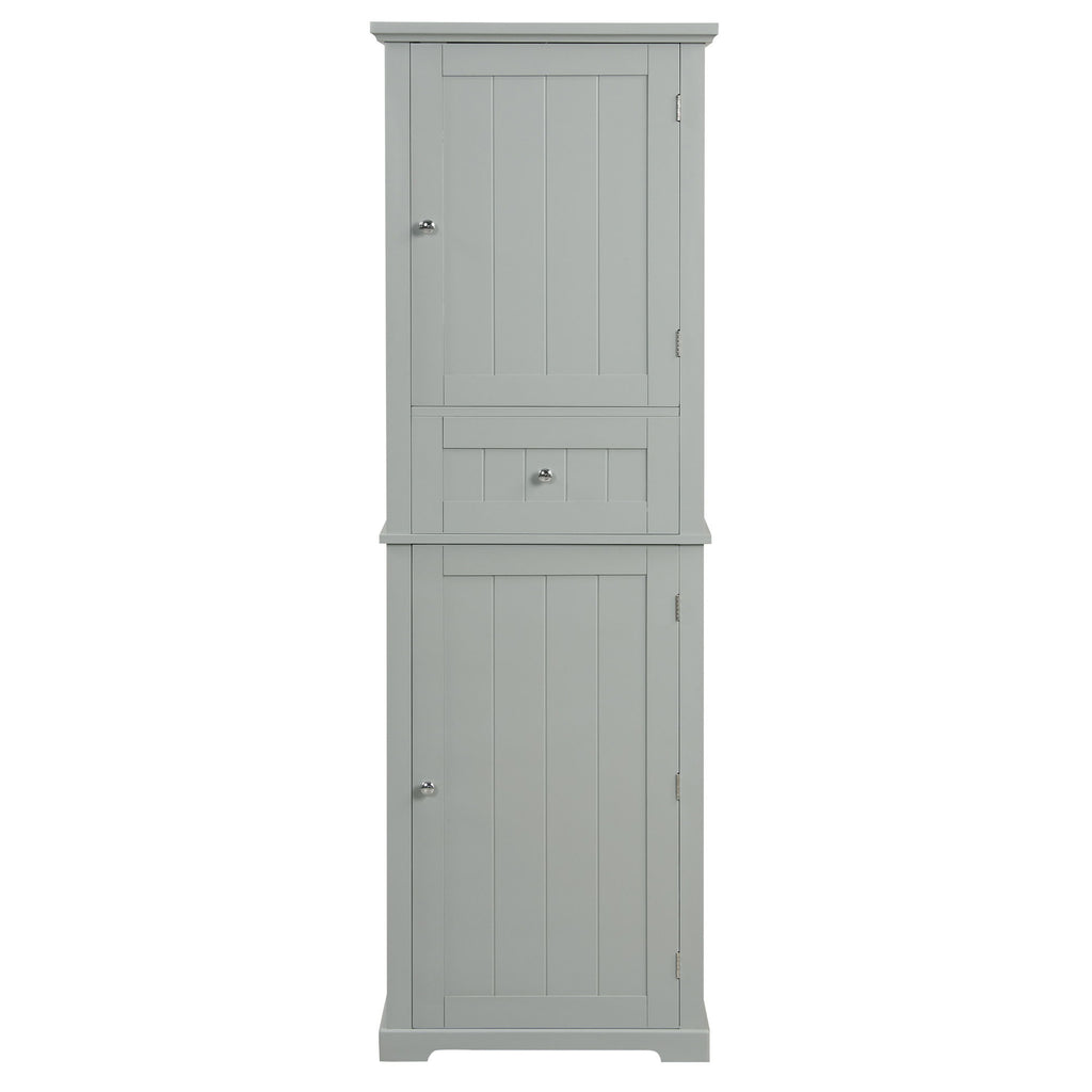 Tall Freestanding Bathroom Storage Cabinet With Drawer And Adjustable Shelf