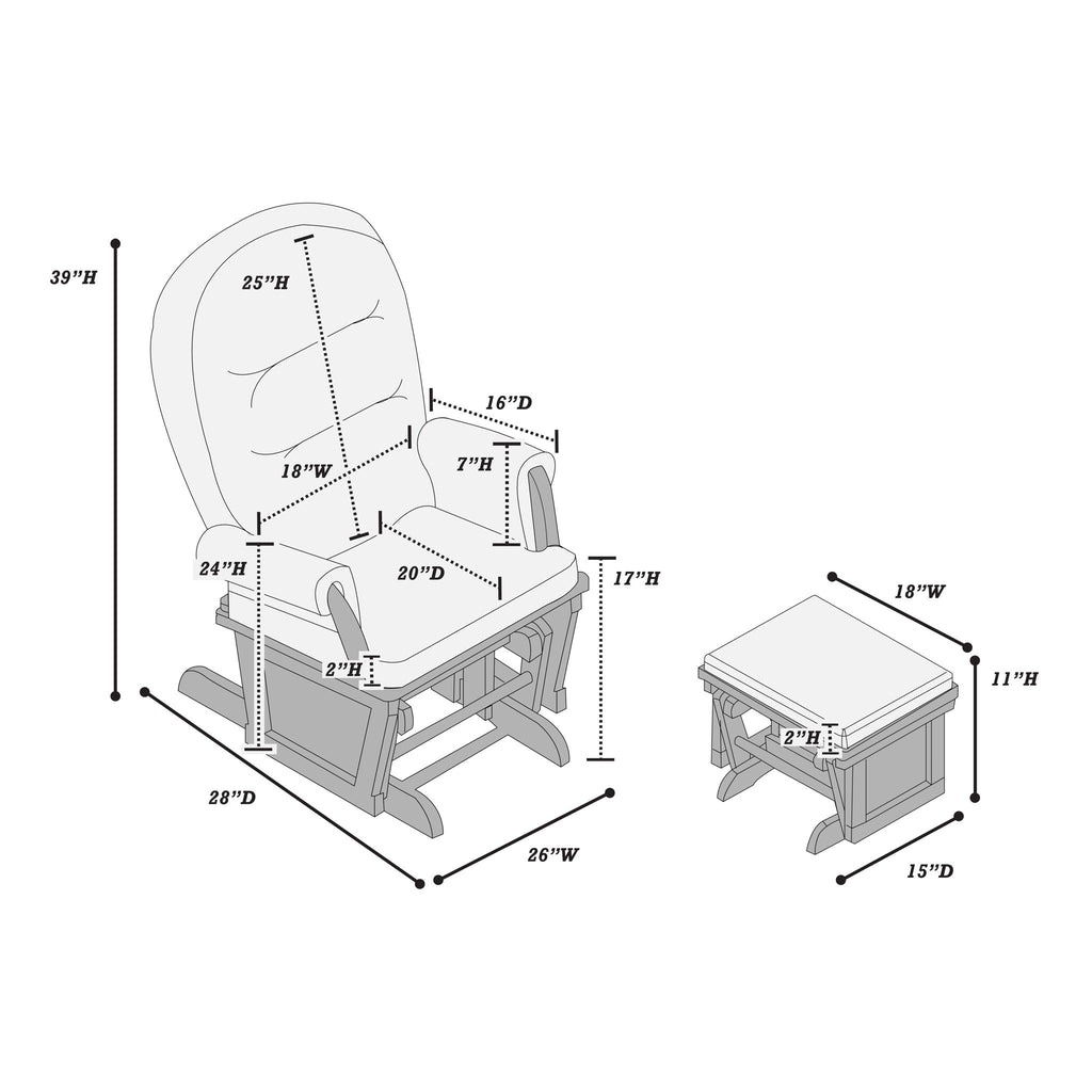 Glider Chair With Ottoman