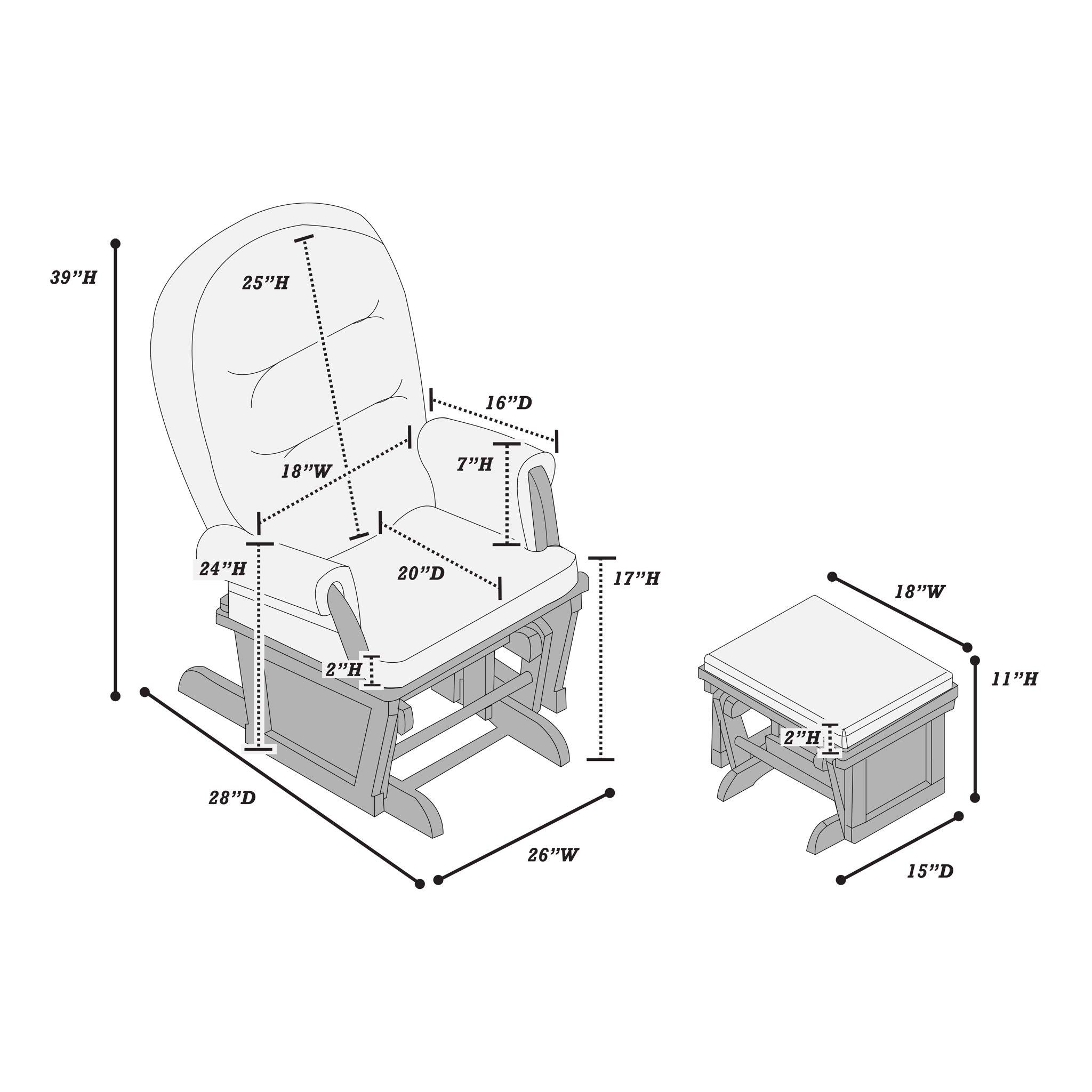 Glider Chair With Ottoman