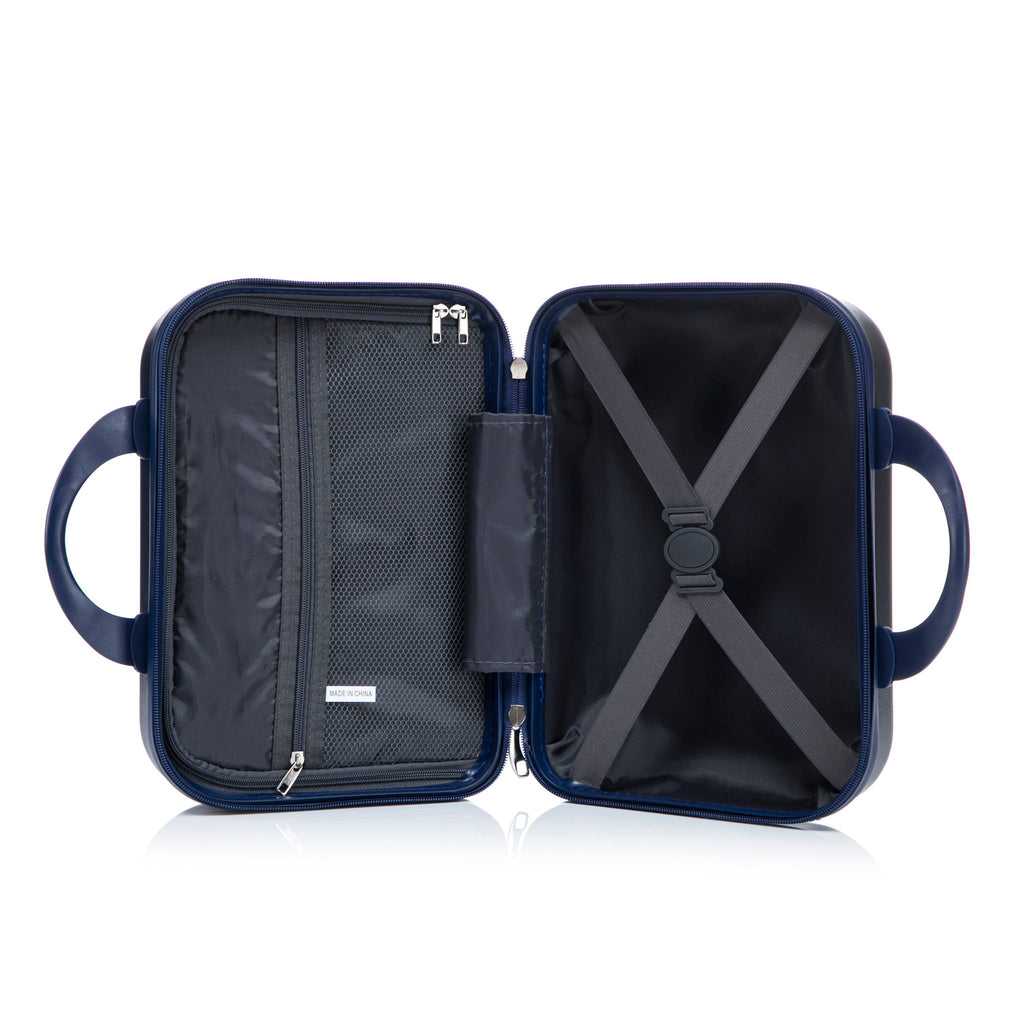 Luggage Set With Cosmetic Case, Combination Lock, Front Opening Design