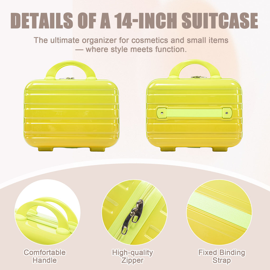 Luggage Set 14" / 20" With Combination Lock And Cosmetic Case