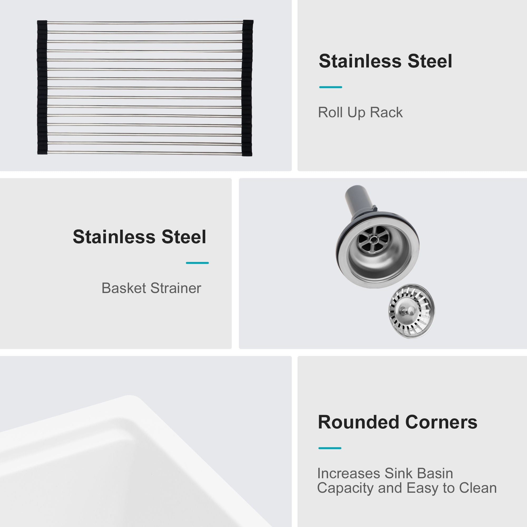 Quartz Kitchen Sink, Granite Composite Workstation Undermount