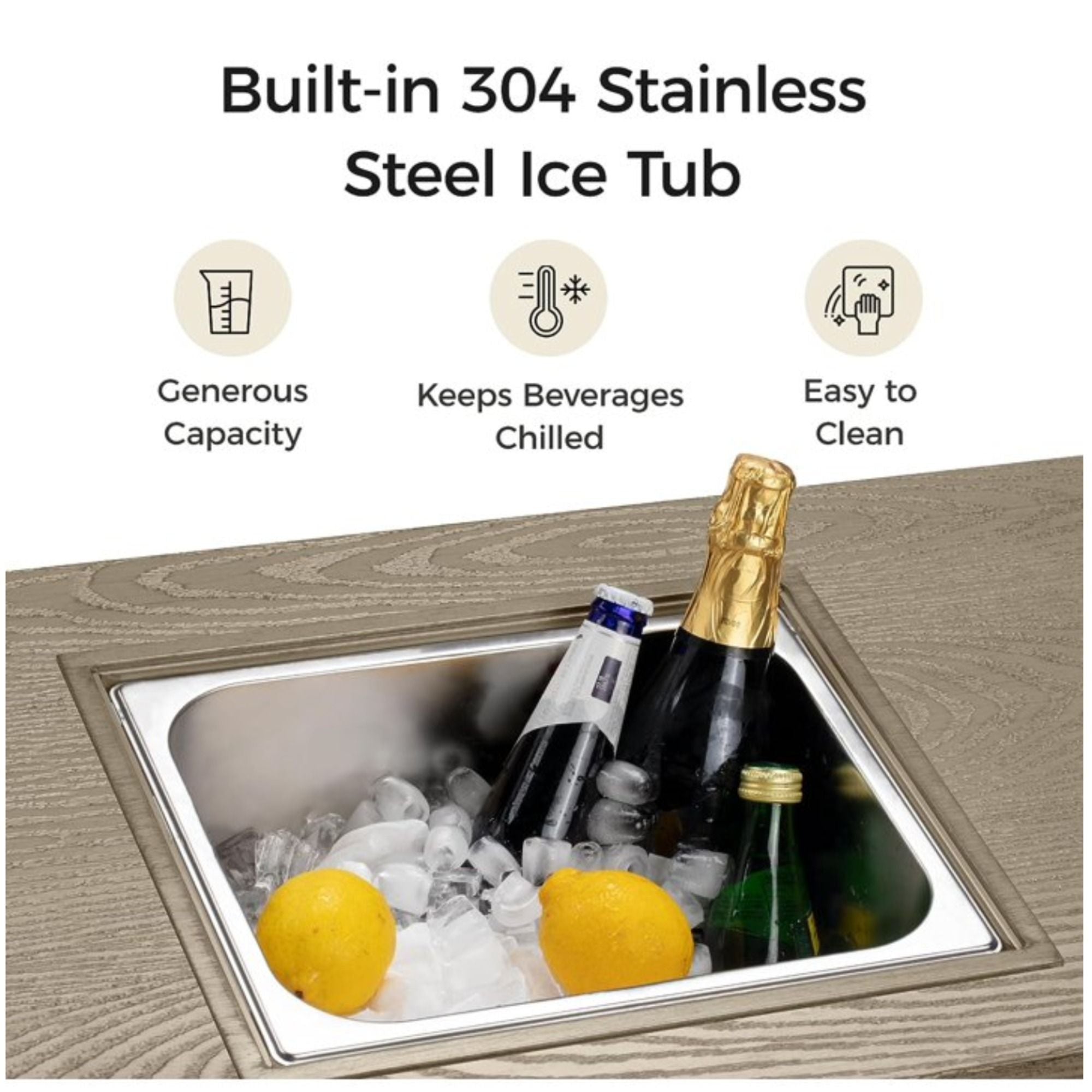 3 In 1 Outdoor Propane Fire Pit Table 50, 000 BTU With Ice Bucket