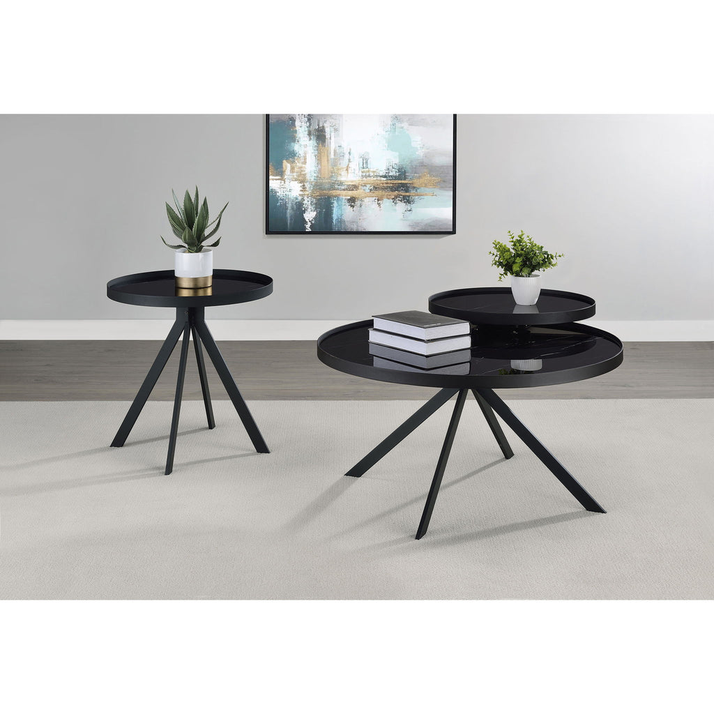 Shayne - Round Top Coffee Table With 2 Tier Design