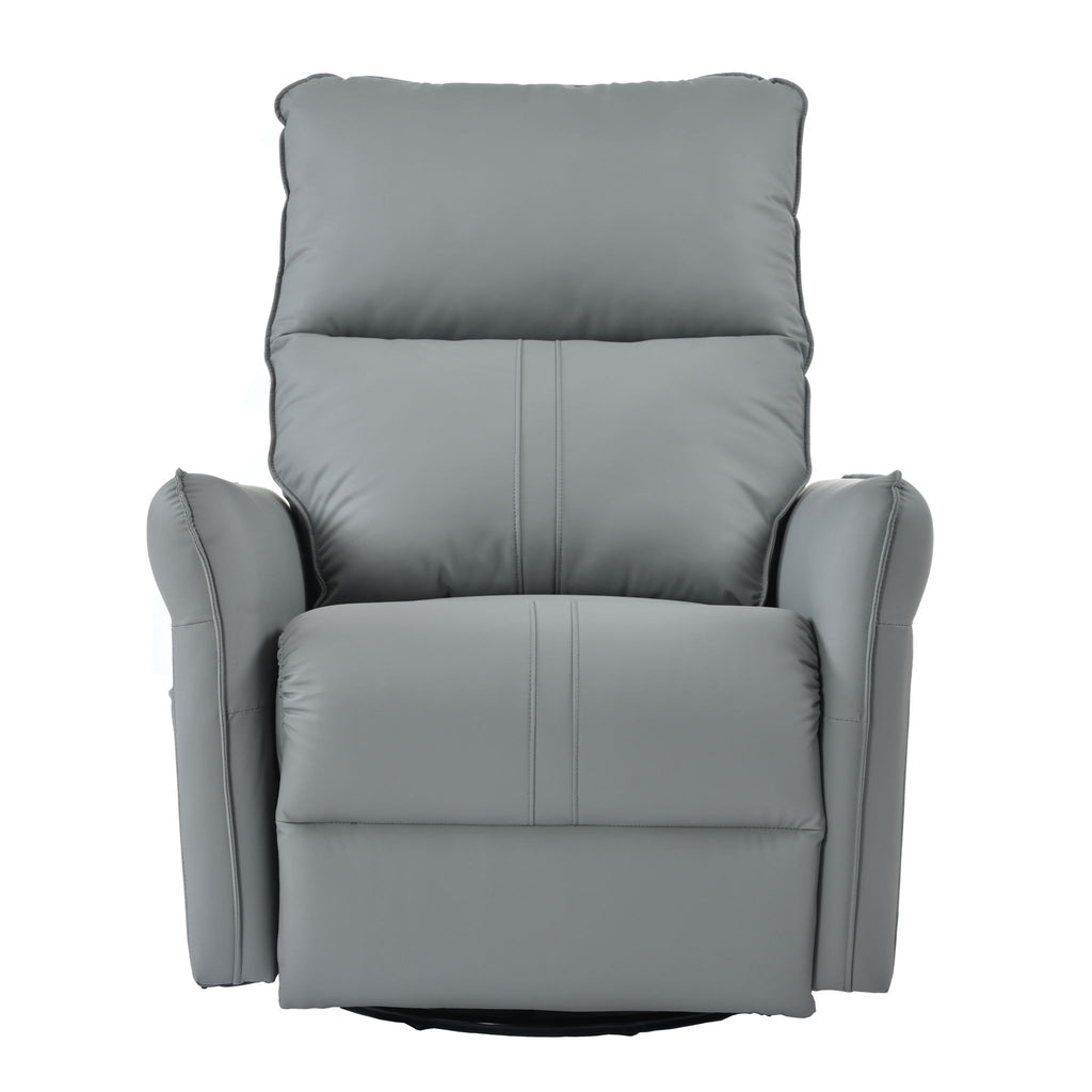 Power Swivel Rocker Recliner Chair, 270° Swivel Rocking Recliner Chair, Electric Small Recliners For Small Spaces, Single Sofa Recliner For Living Room - Blue / Gray