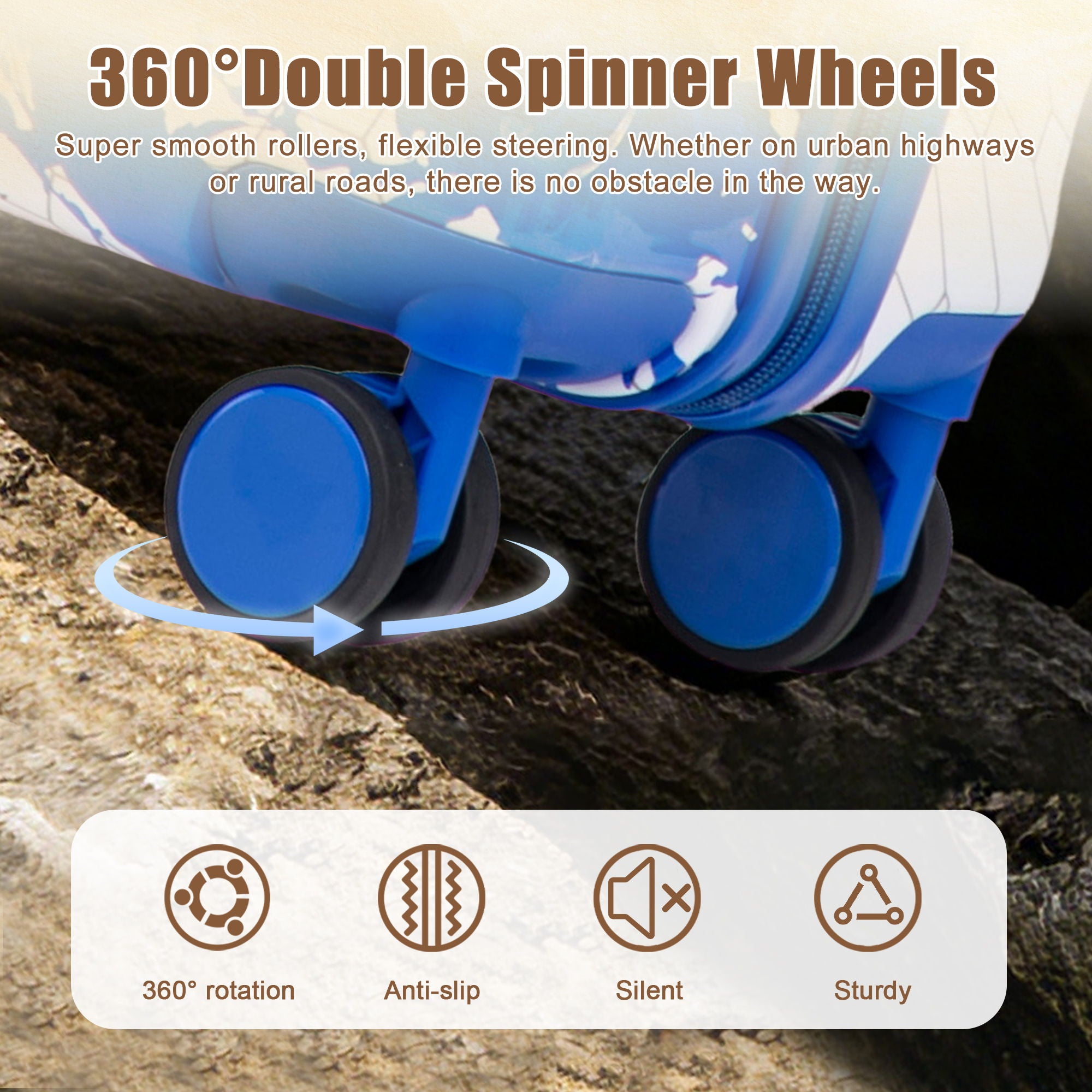 3 Piece With Combination Lock And Silent Wheels
