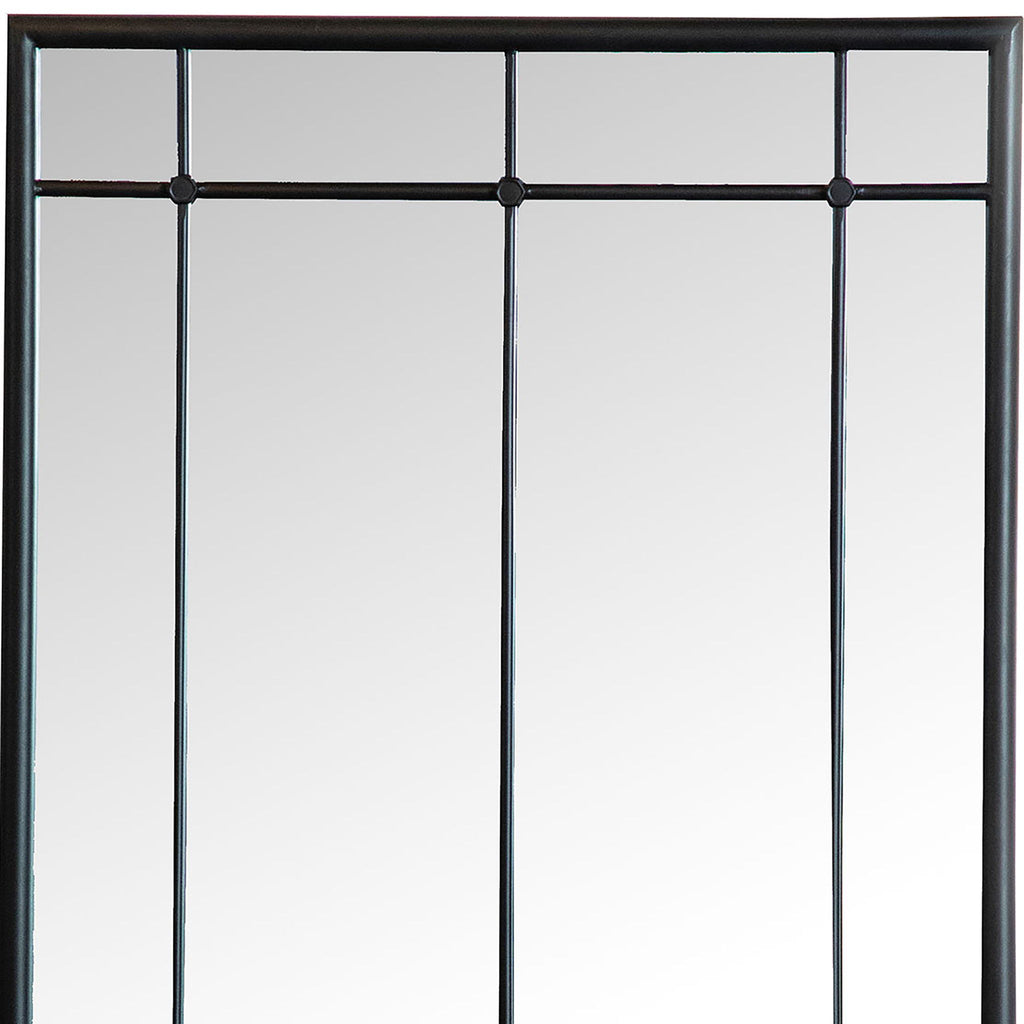 Harvik - Window Pane Wall Mirror With Linear Trim - Black