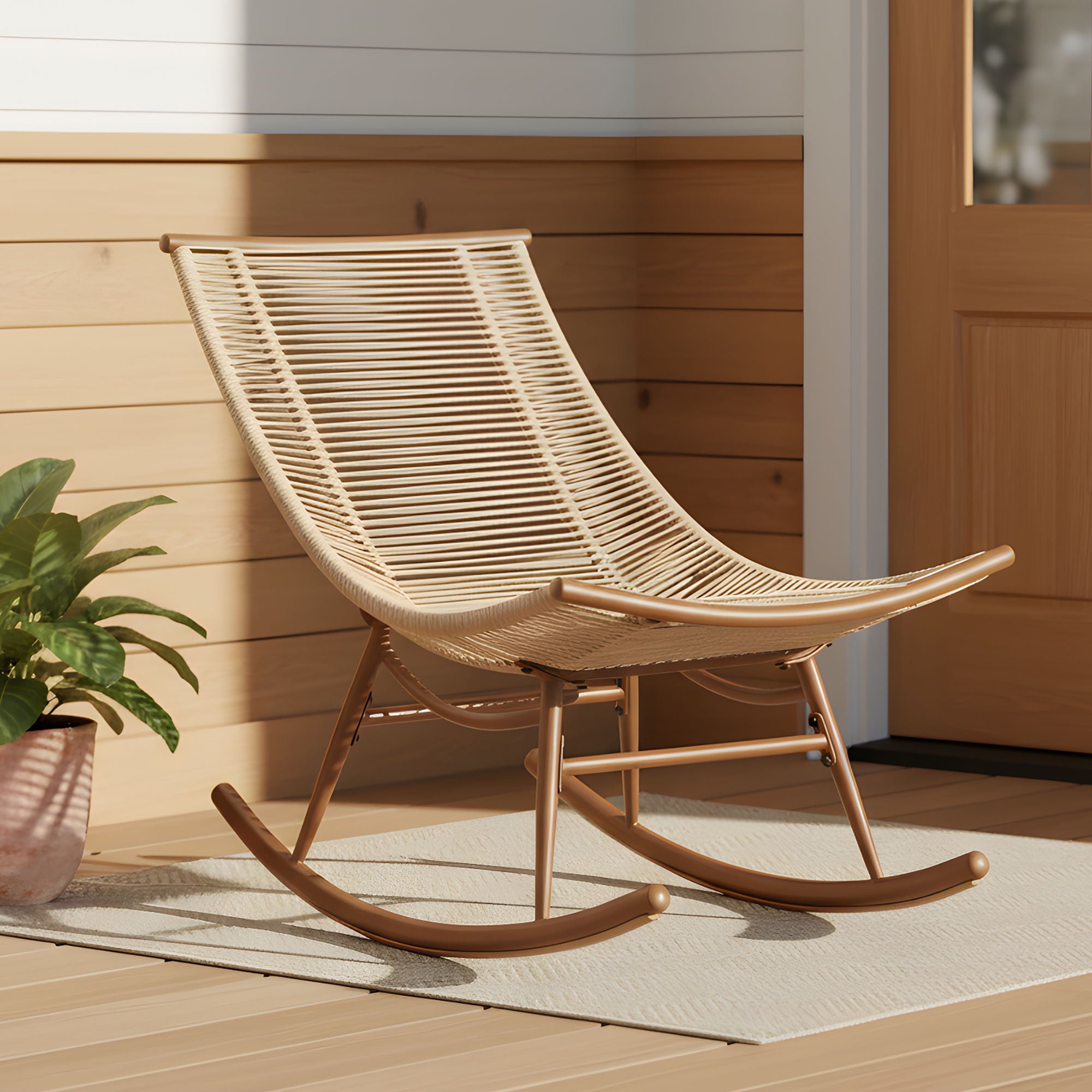 Outdoor Rocking Chair - Beige