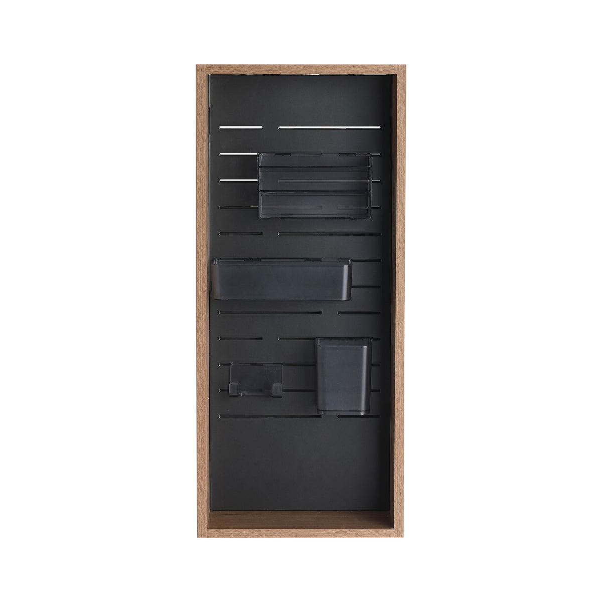 Wall Mounted Storage Cabinet With 4 Diy Accessories - Imitative Oak