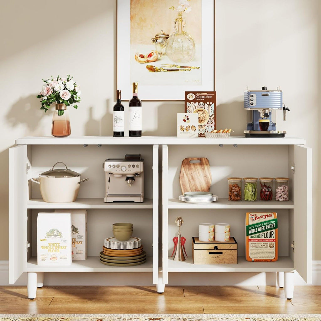 Buffet Sideboard Cabinet With Storage For Dining Room - White