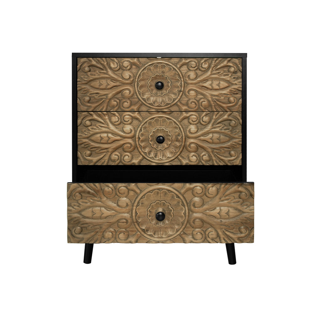 3 Drawer Cabinet, Suitable For Bedroom - Black