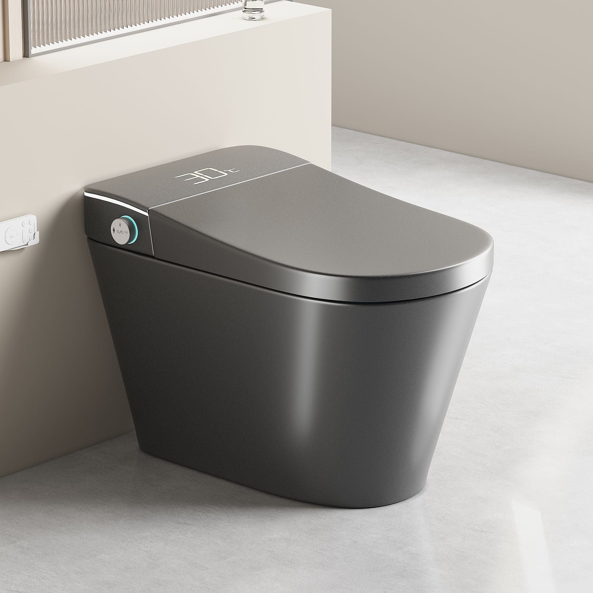 Smart Bidet Toilet With Auto Open / Close Seat, Warm Water Wash, Heated Seat, And Wireless Remote Control