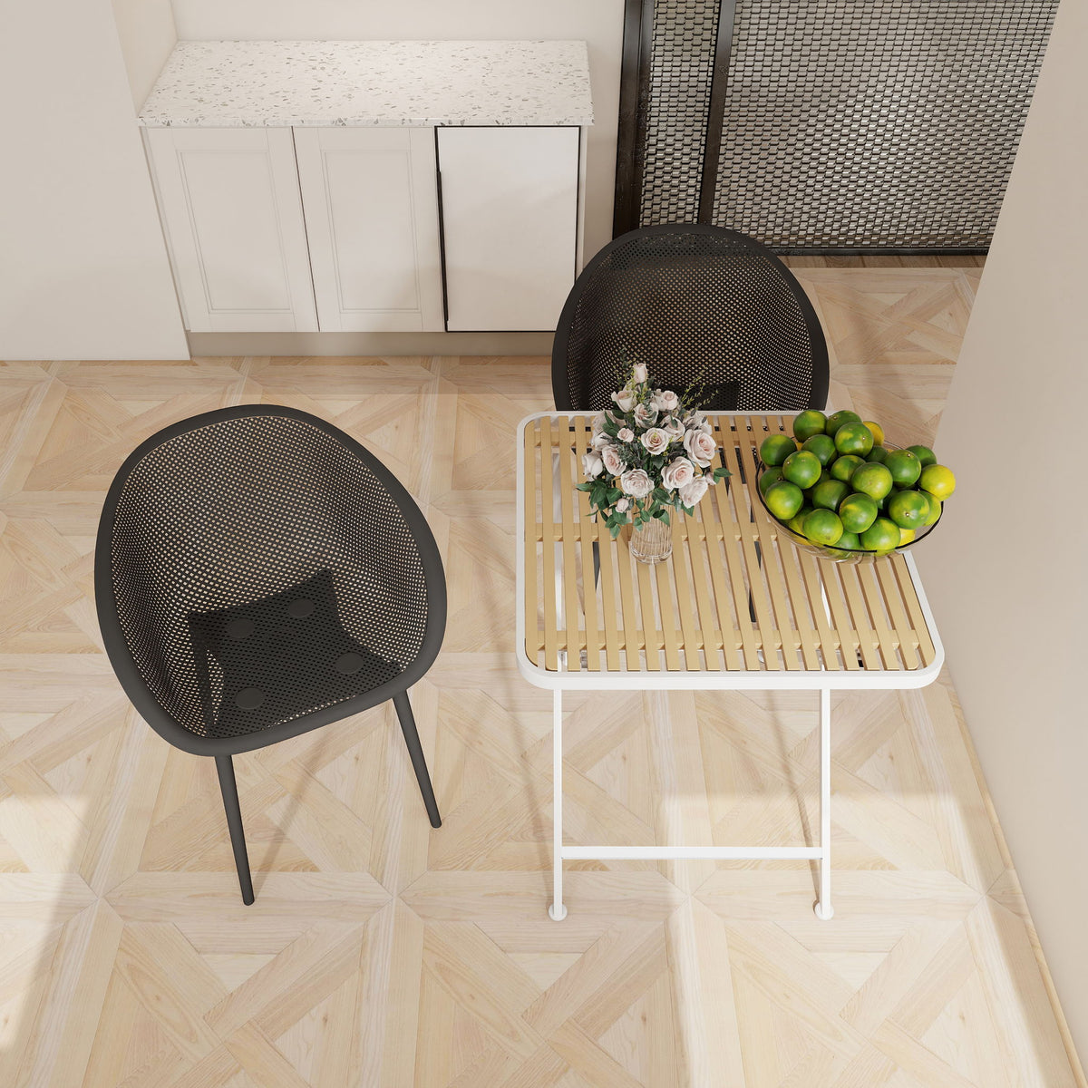 2 Piece Durable Single Chair With Hollow Out Design