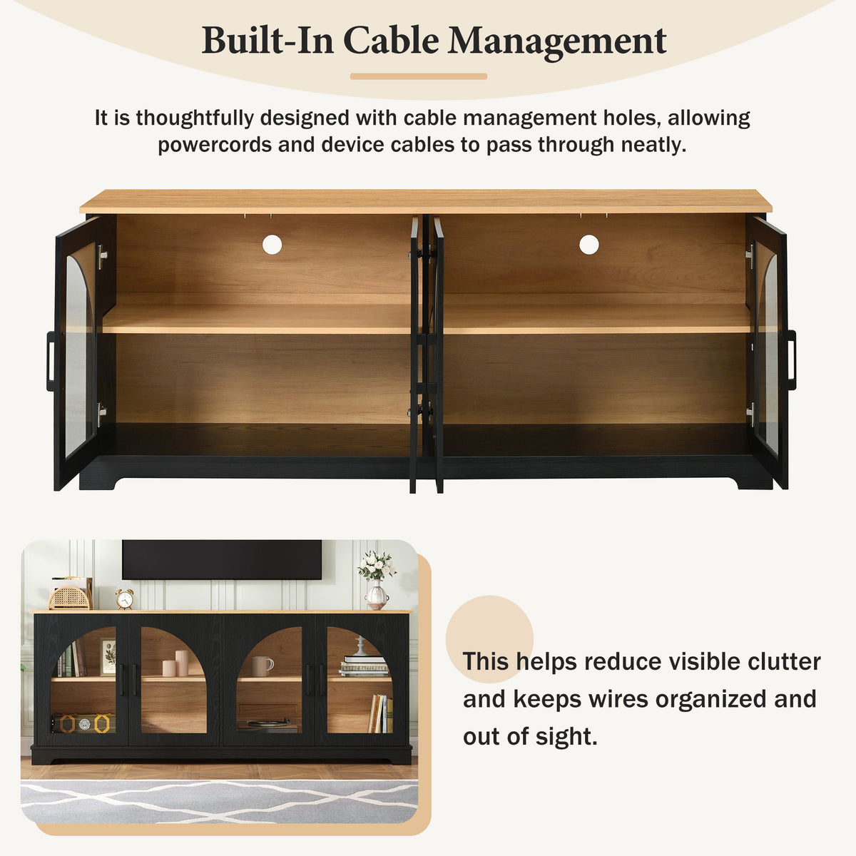 TV Stand With Semi Arched Doors