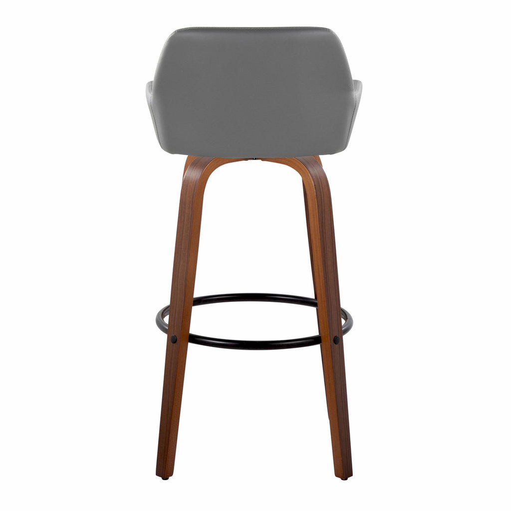 Daniella - Contemporary Fixed Height, Barstool & Swivel And Round Footrest (Set of 2)