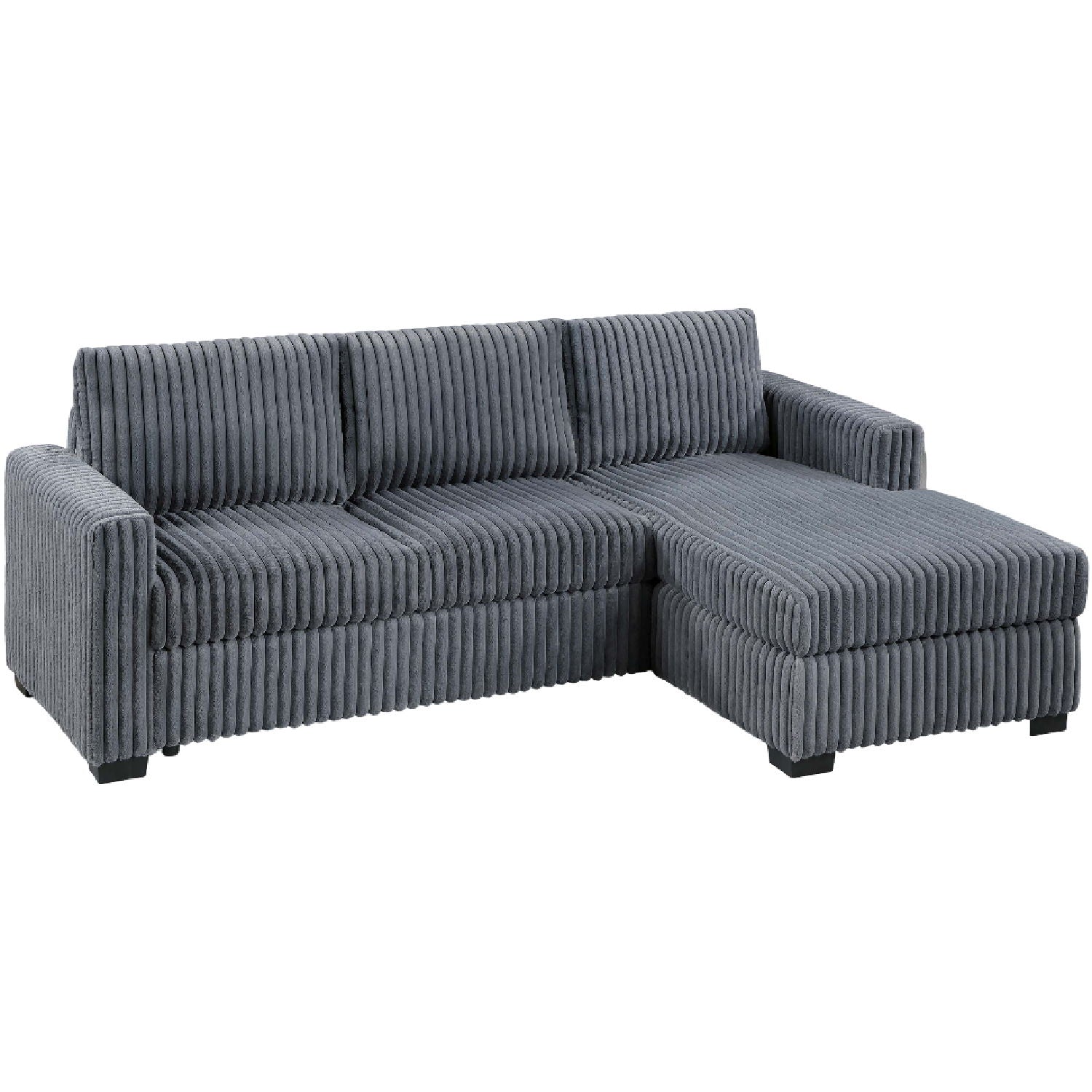 2 Piece Sectional Sofa With Right Arm Chaise And Left Arm Sofa - Dark Gray
