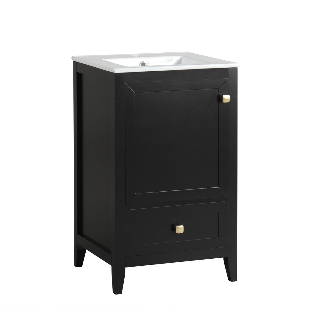 Bathroom Vanity With Sink, Soft Closing Cabinet Door, Storage Rack And Drawer