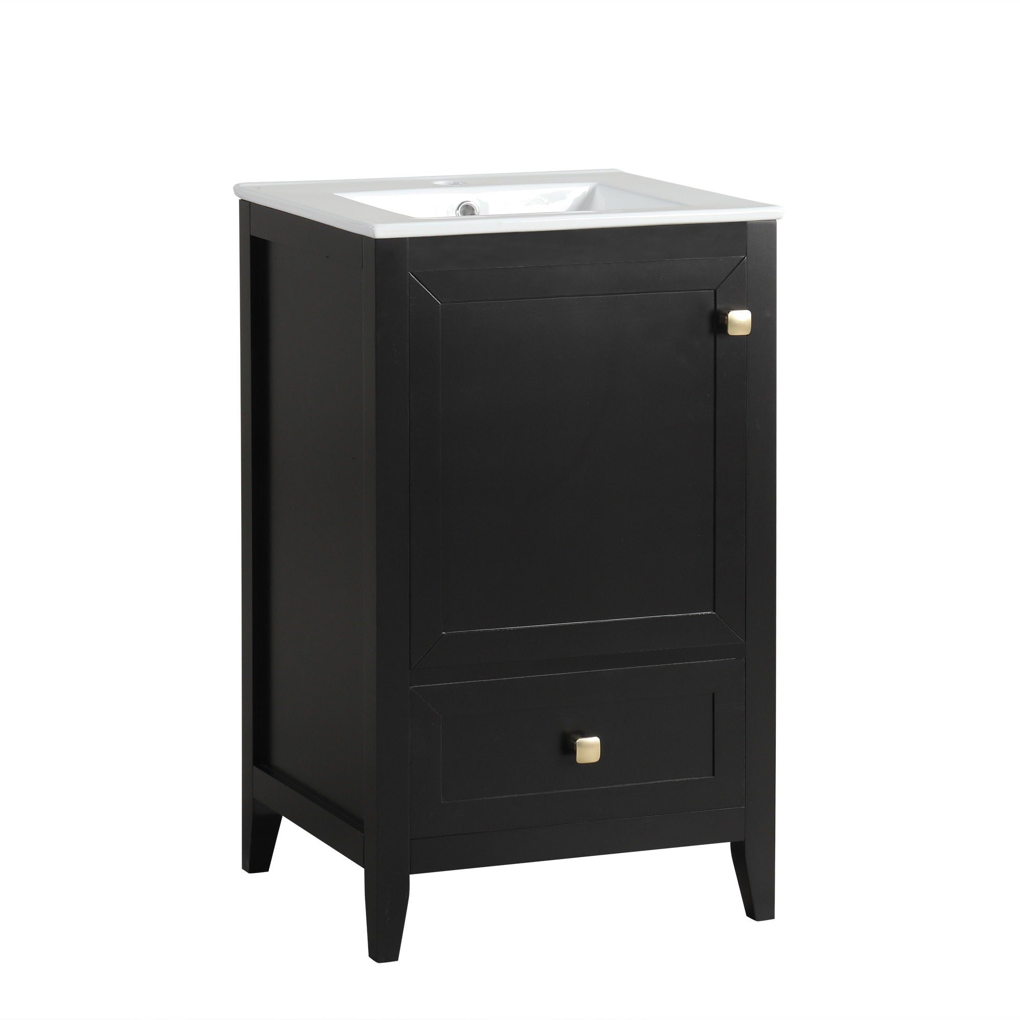 Bathroom Vanity With Sink, Soft Closing Cabinet Door, Storage Rack And Drawer