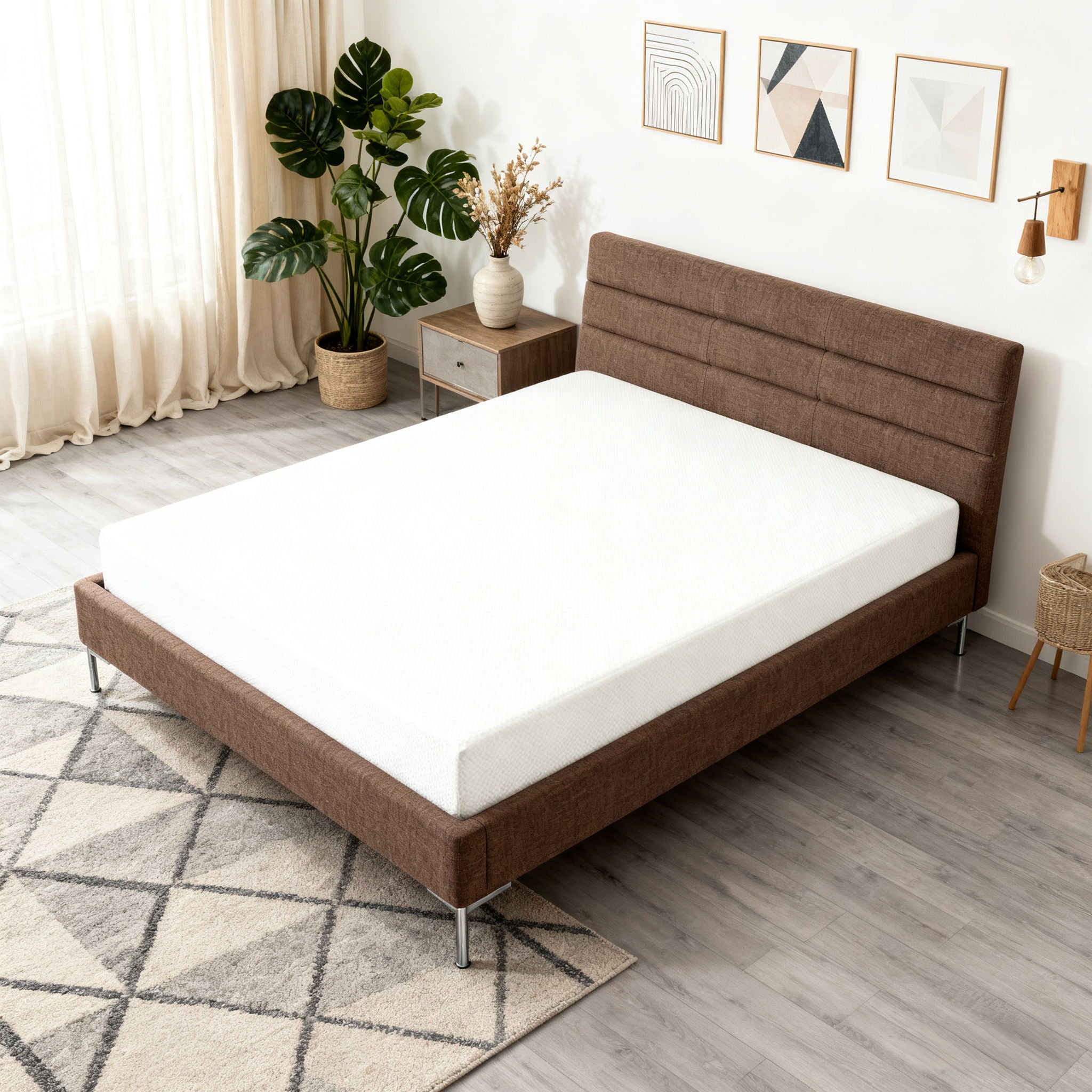 8" Green Tea Memory Foam Mattress In Box - White - Twin